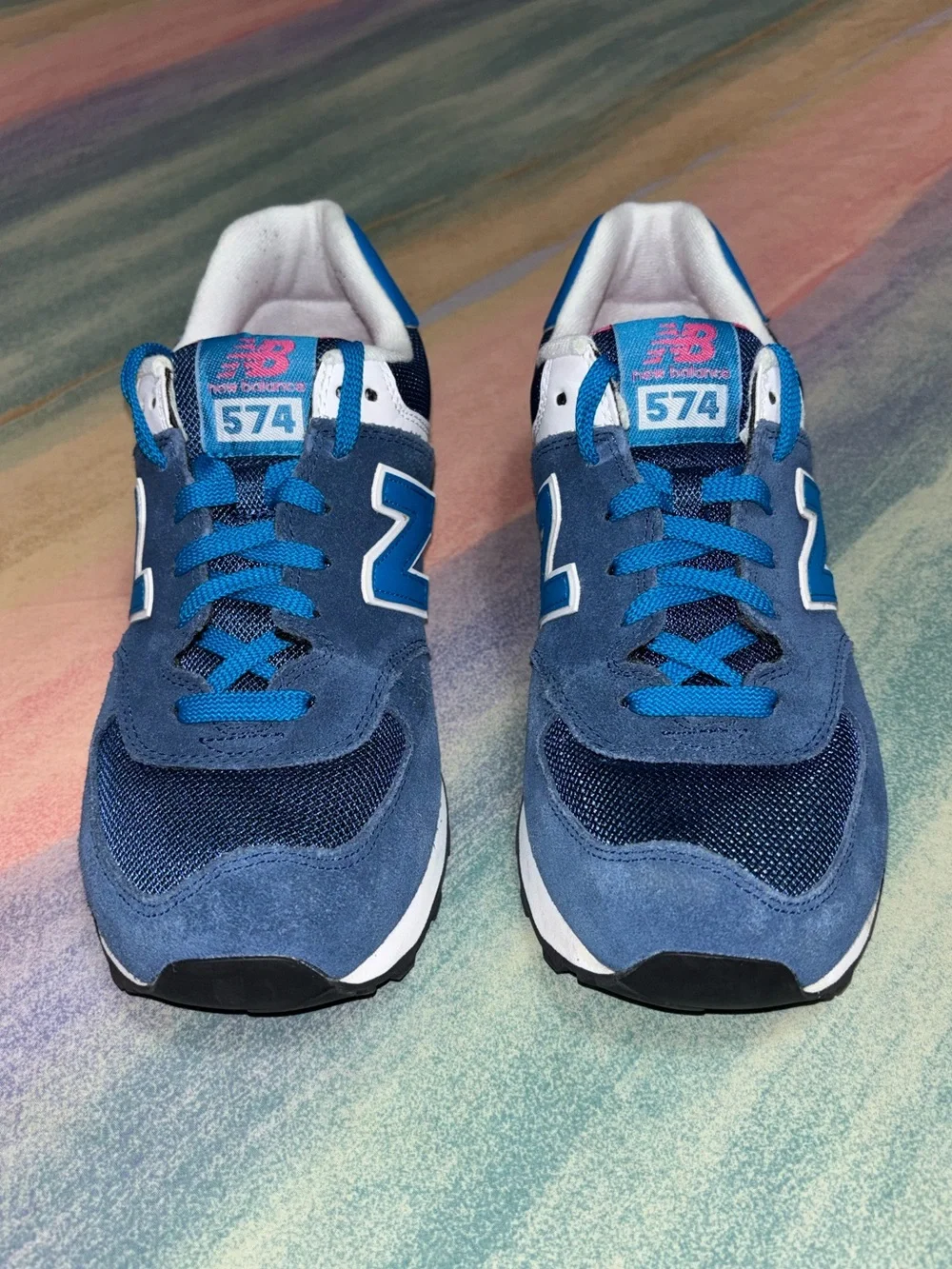 New Balance 574 Blue Lace Up Trail Running Shoes Women's size 9.5  WL574MOY